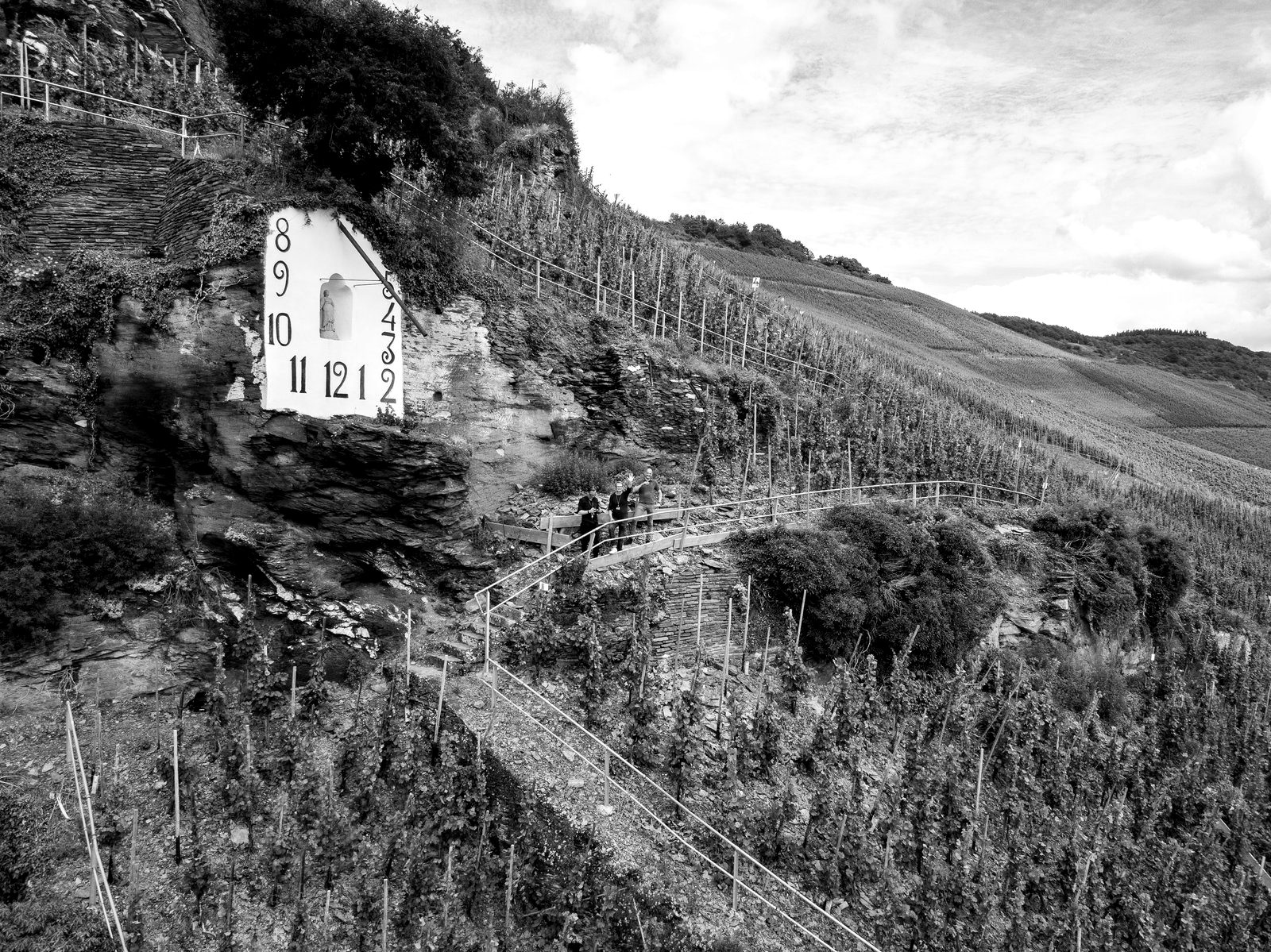 Die Wehlener Sonnenuhr im Weinberg