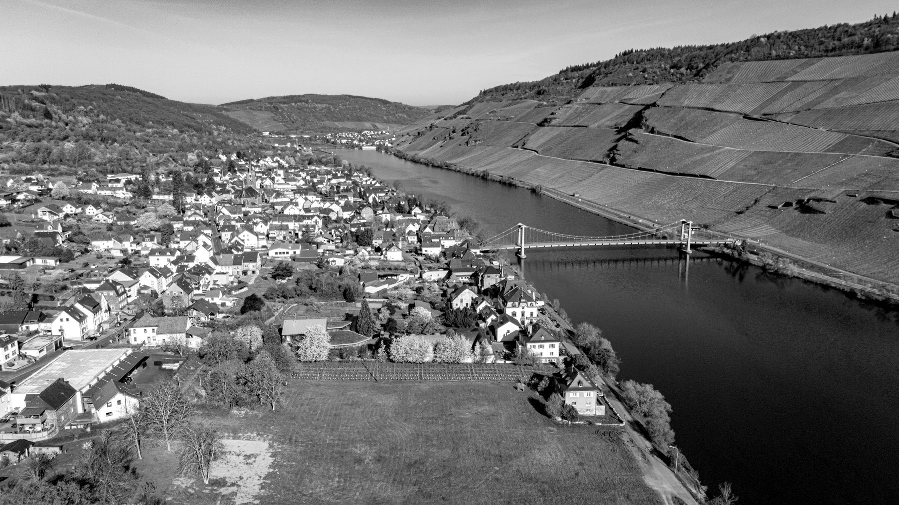 Aerial view of Wehlen on the Middle Moselle